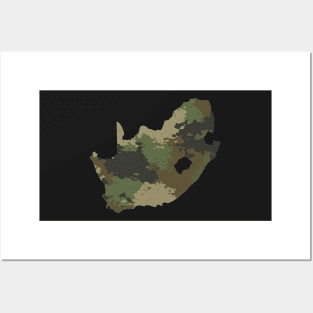 South Africa Map Camo Pattern African Safari Camouflage Posters and Art